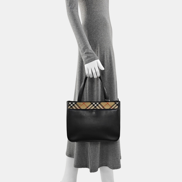 Calfskin Top Handle Bag Black