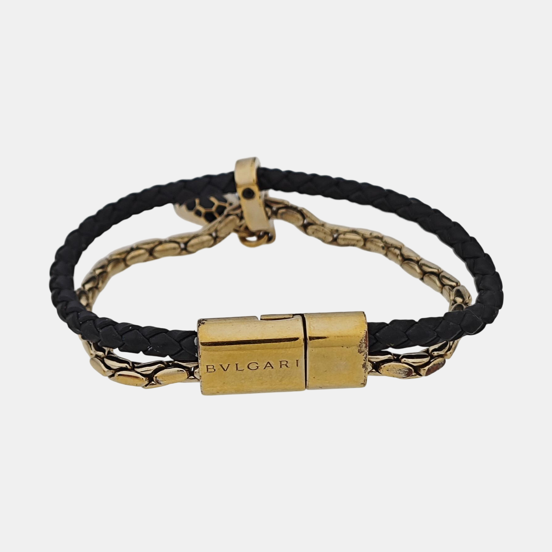SERPENTI Brass Black Bangle
