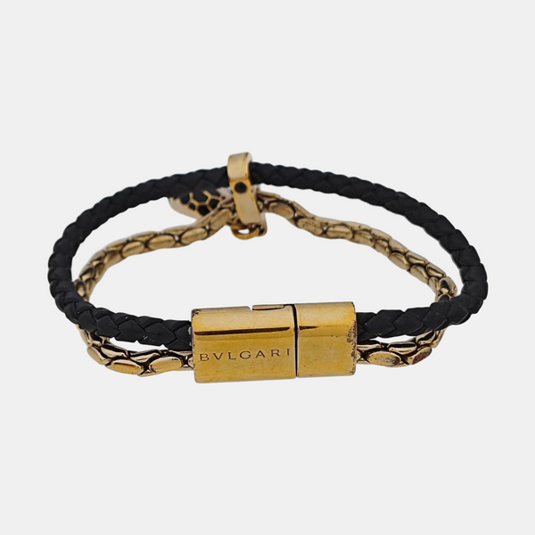 SERPENTI Brass Black Bangle