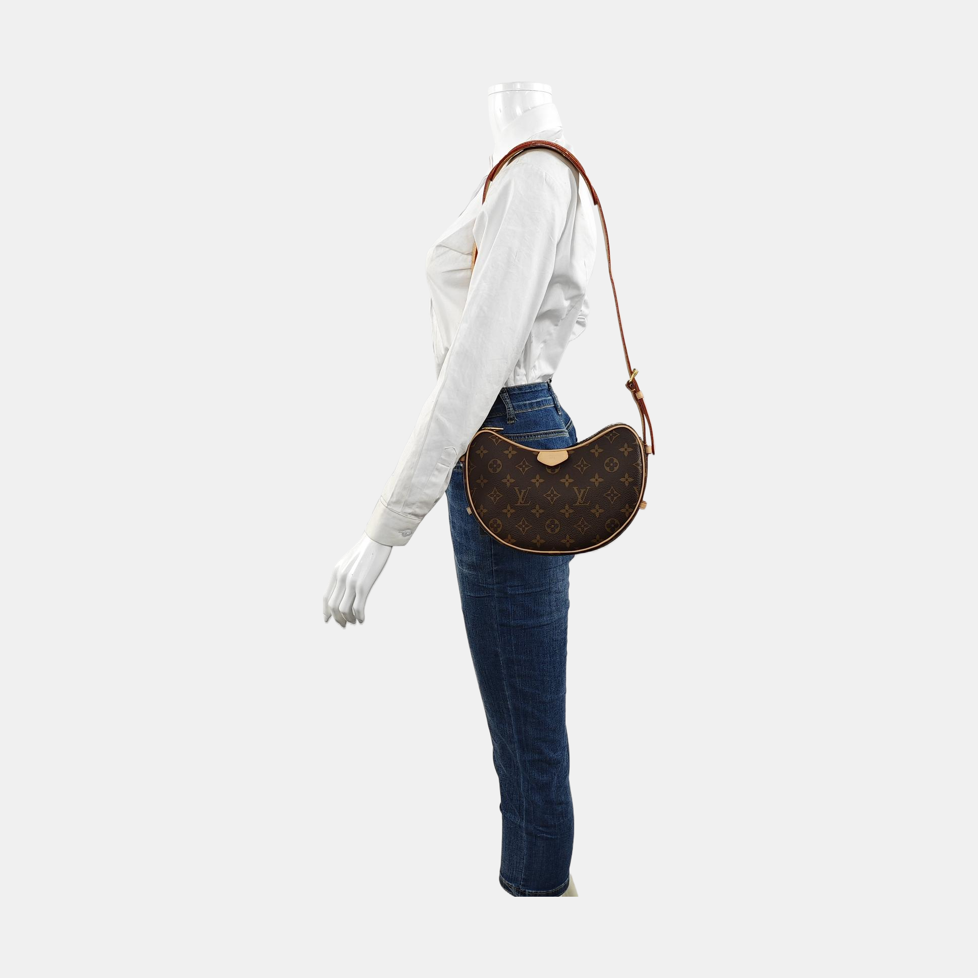 CROISSANT Monogram Coated Canvas Brown