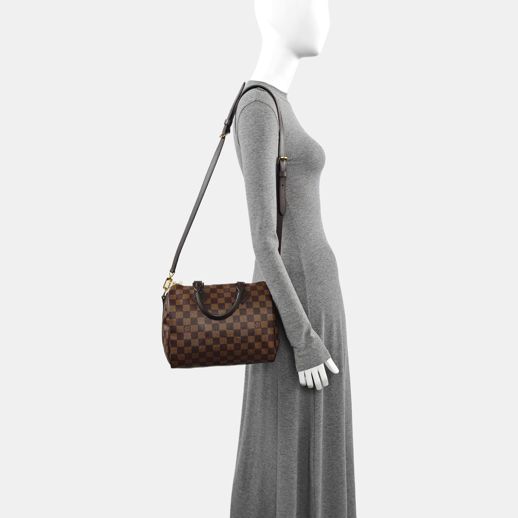 SPEEDY 25 Damier Ebene Coated Canvas Brown