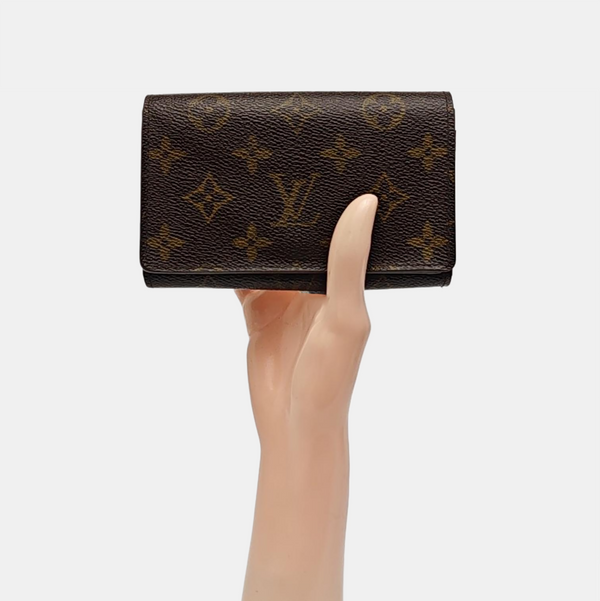 TRESOR Monogram Coated Canvas Brown Wallet