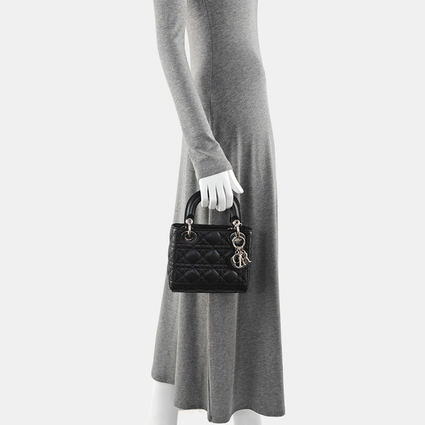 Lady Dior Mini Quilted Lambskin Black
