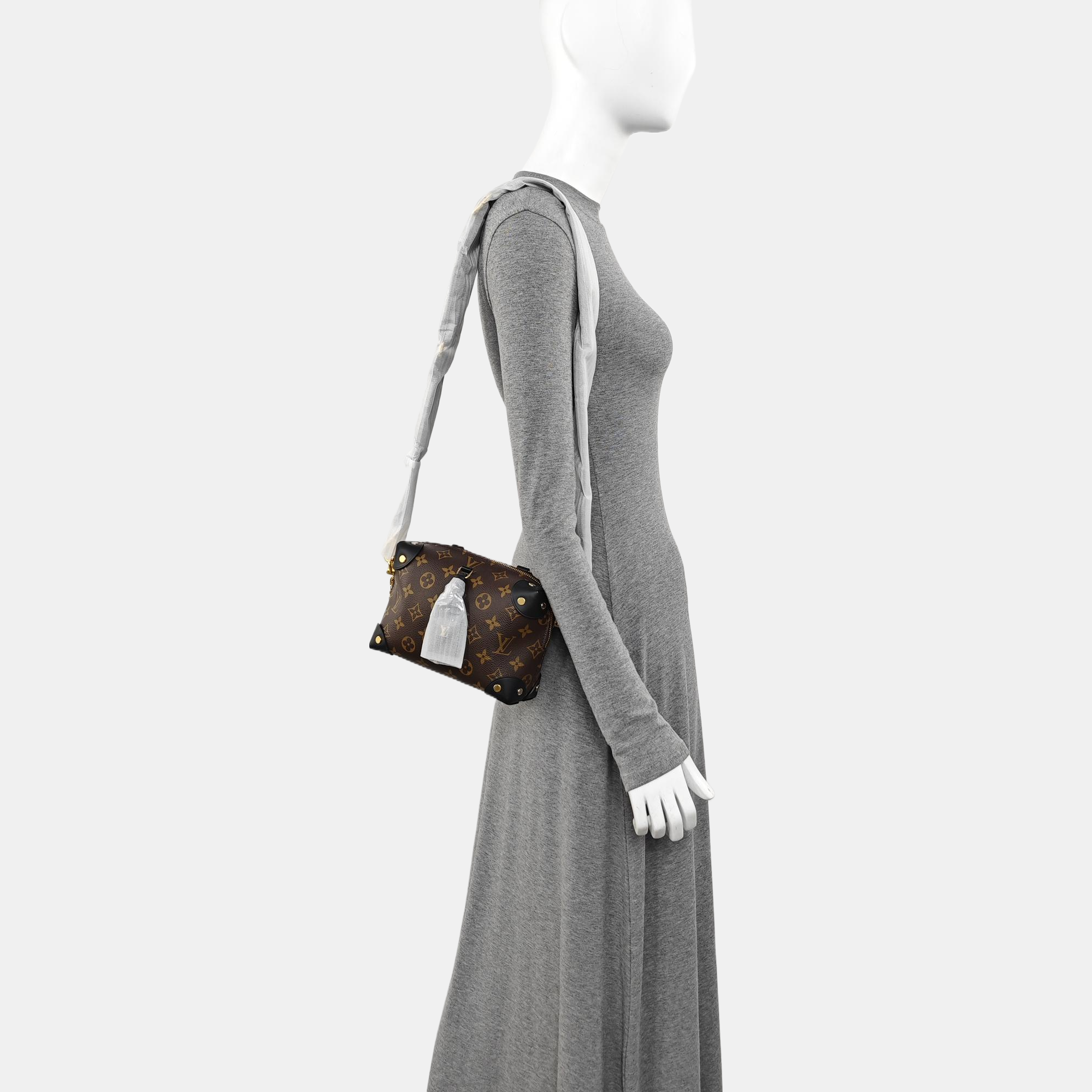 PETITE MALLE Monogram Coated Canvas Brown