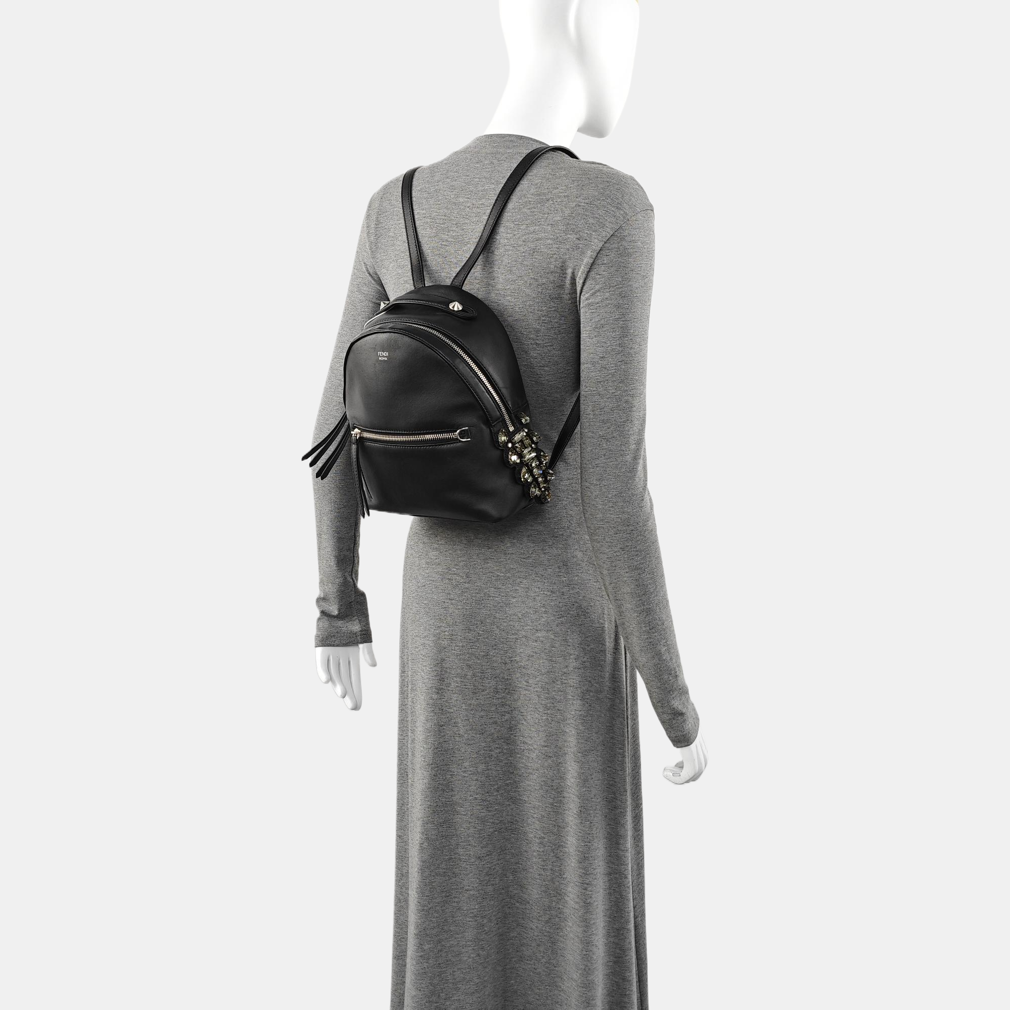 Authenticated pre-owned  By The Way Calfskin Black - Backpack at Looply