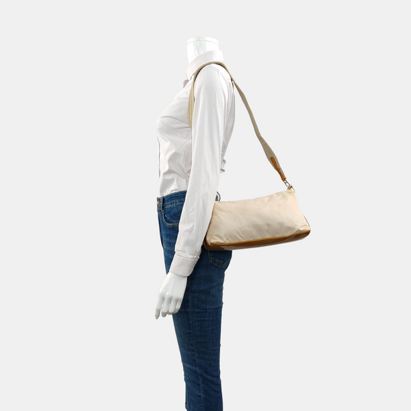 Nylon Shoulder Bag Beige