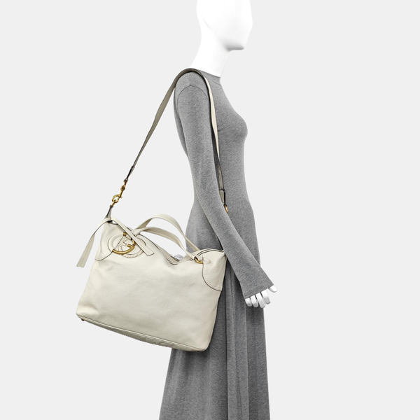 Calfskin Shoulder Bag White