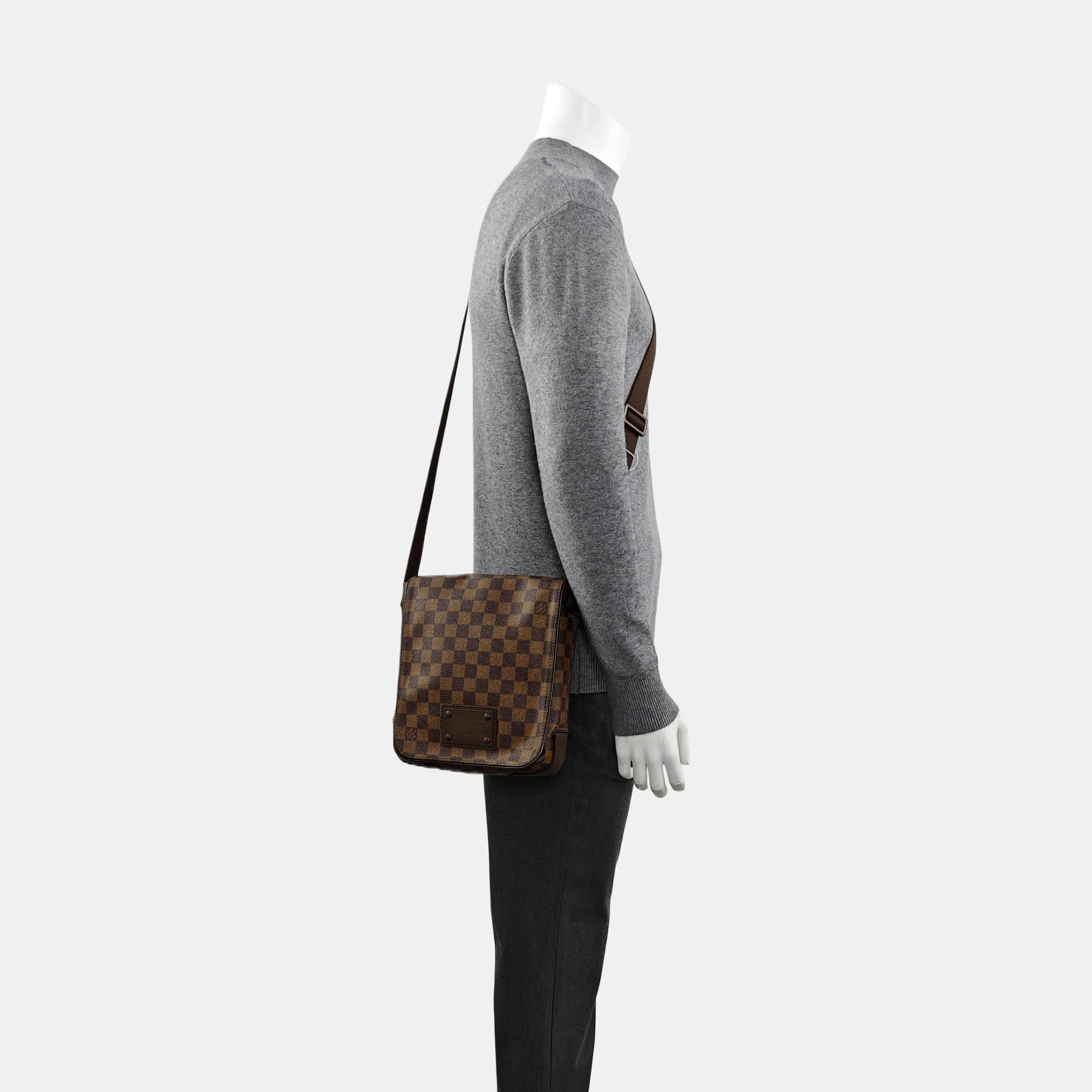 BROOKLYN PM Damier Ebene Coated Canvas Brown