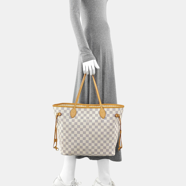 NEVERFULL MM Damier Azur Coated Canvas White