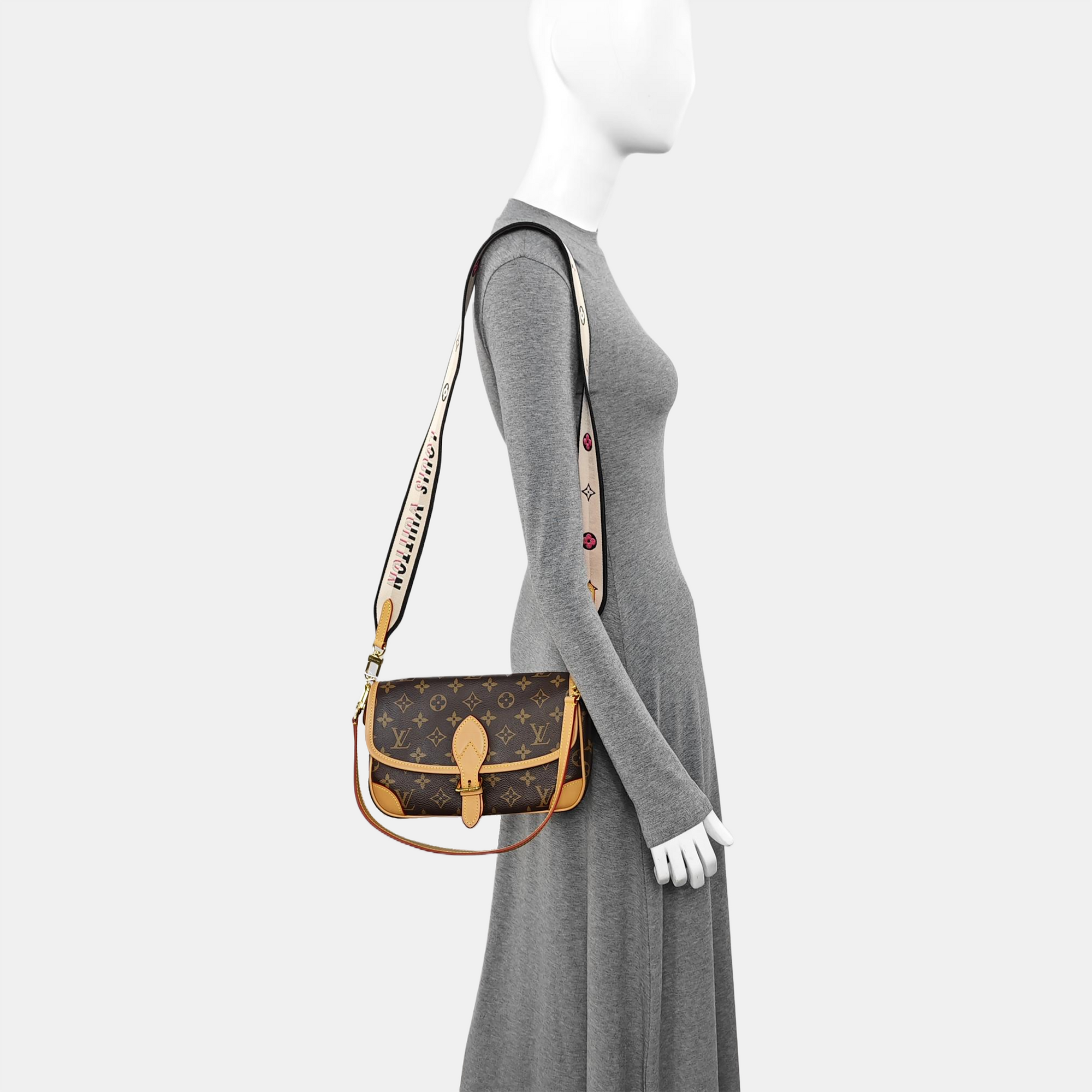 DIANE Monogram Coated Canvas Brown