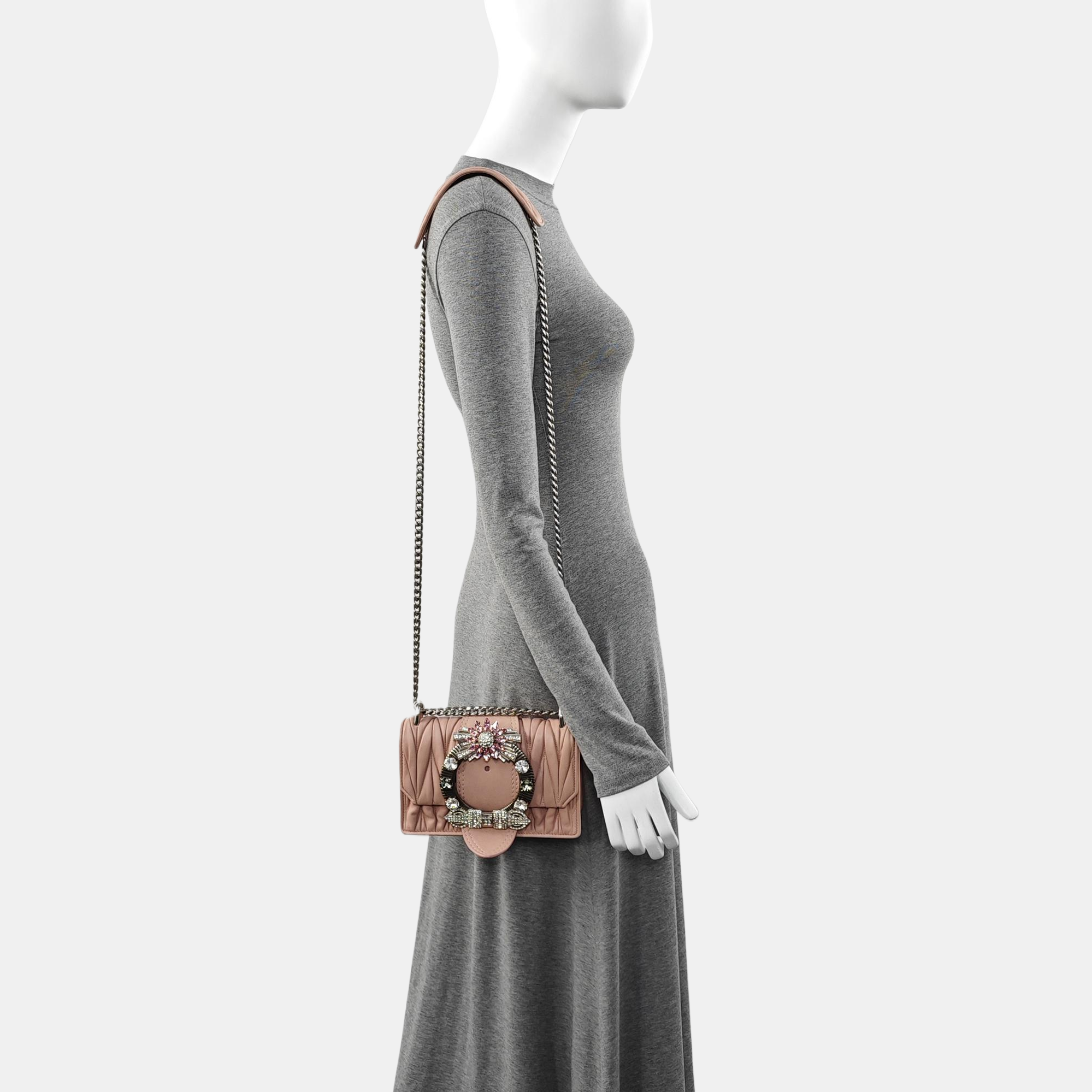 Miu Lady Quilted Lambskin Pink