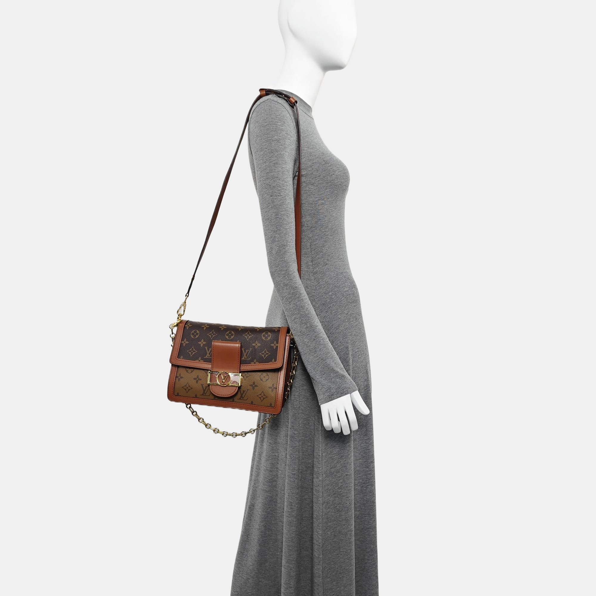 DAUPHINE MM Monogram Coated Canvas Brown