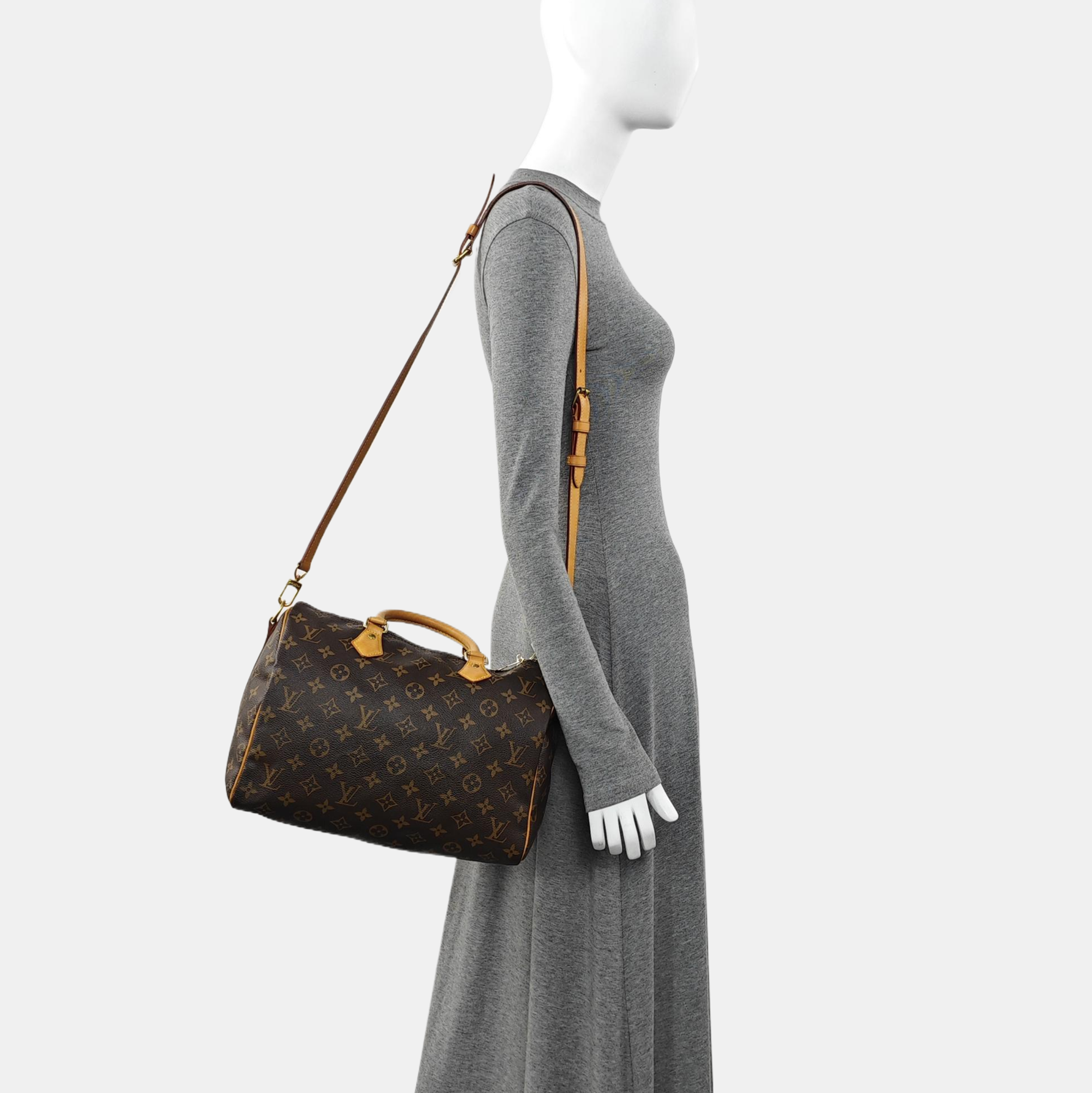 SPEEDY 30 Monogram Coated Canvas Brown