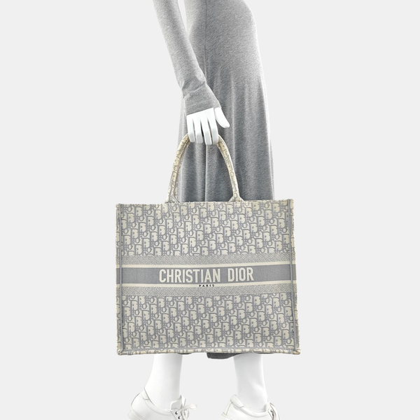 Book Tote Large Oblique Canvas Gray