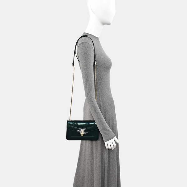 SERPENTI FOREVER Small Patent Leather Green