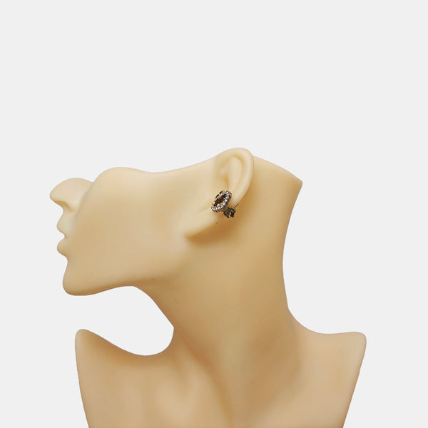 Petit CD Metal Gold Clip On Earrings