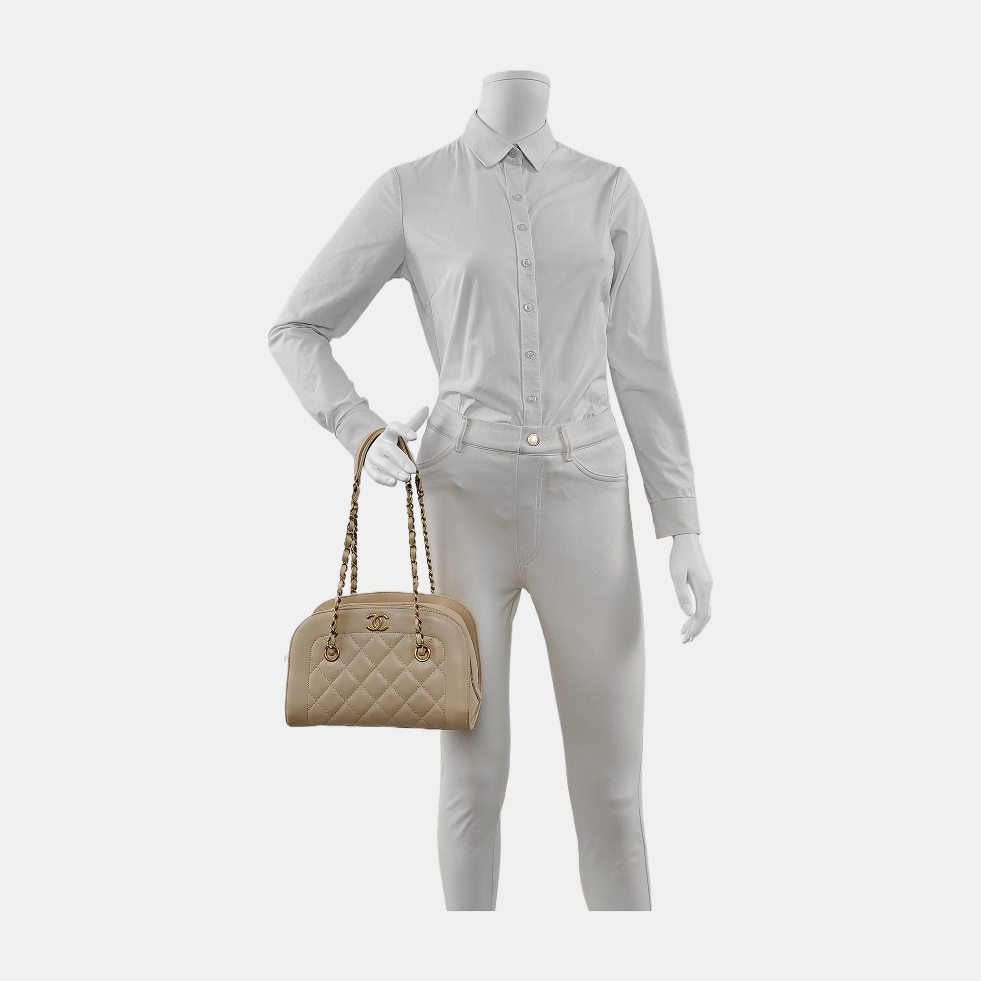 Quilted Lambskin Beige