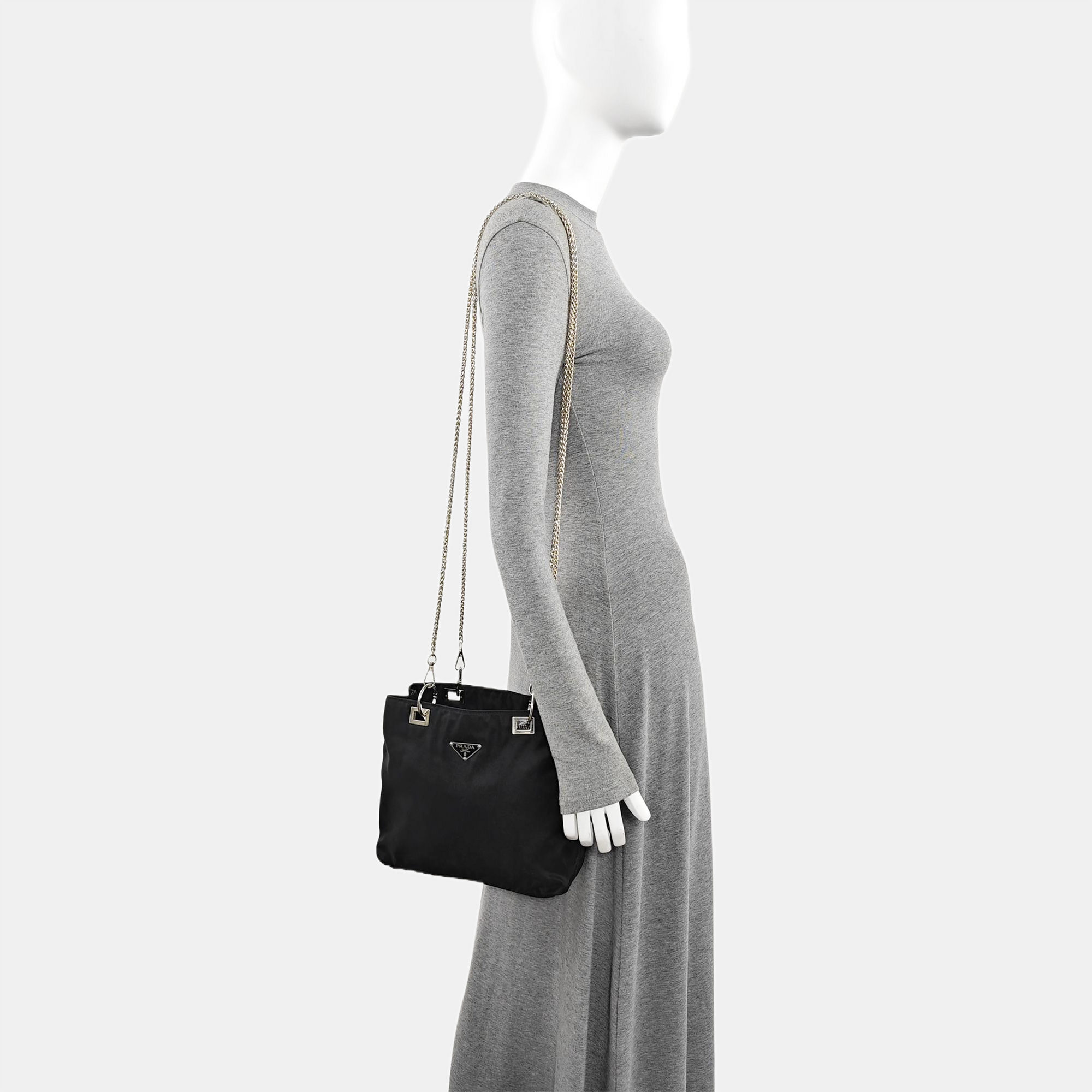 Nylon Shoulder Bag Black