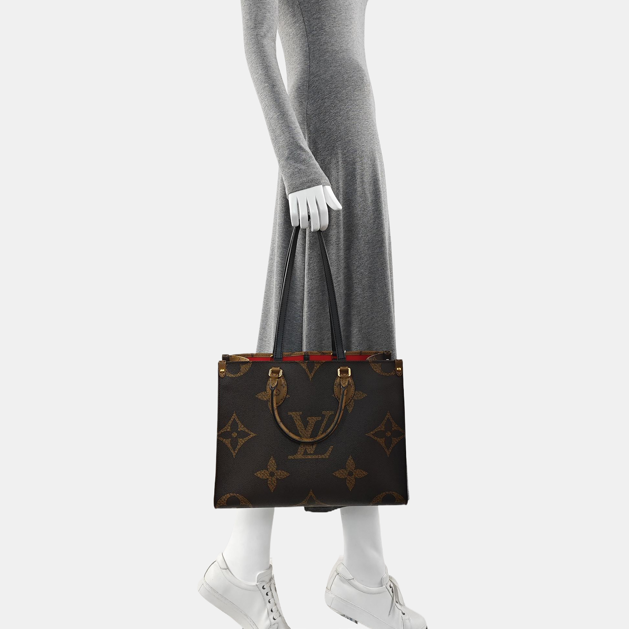 ONTHEGO MM Monogram Coated Canvas Brown