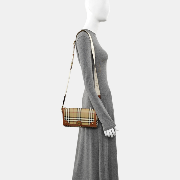 Coated Canvas Shoulder Bag Beige