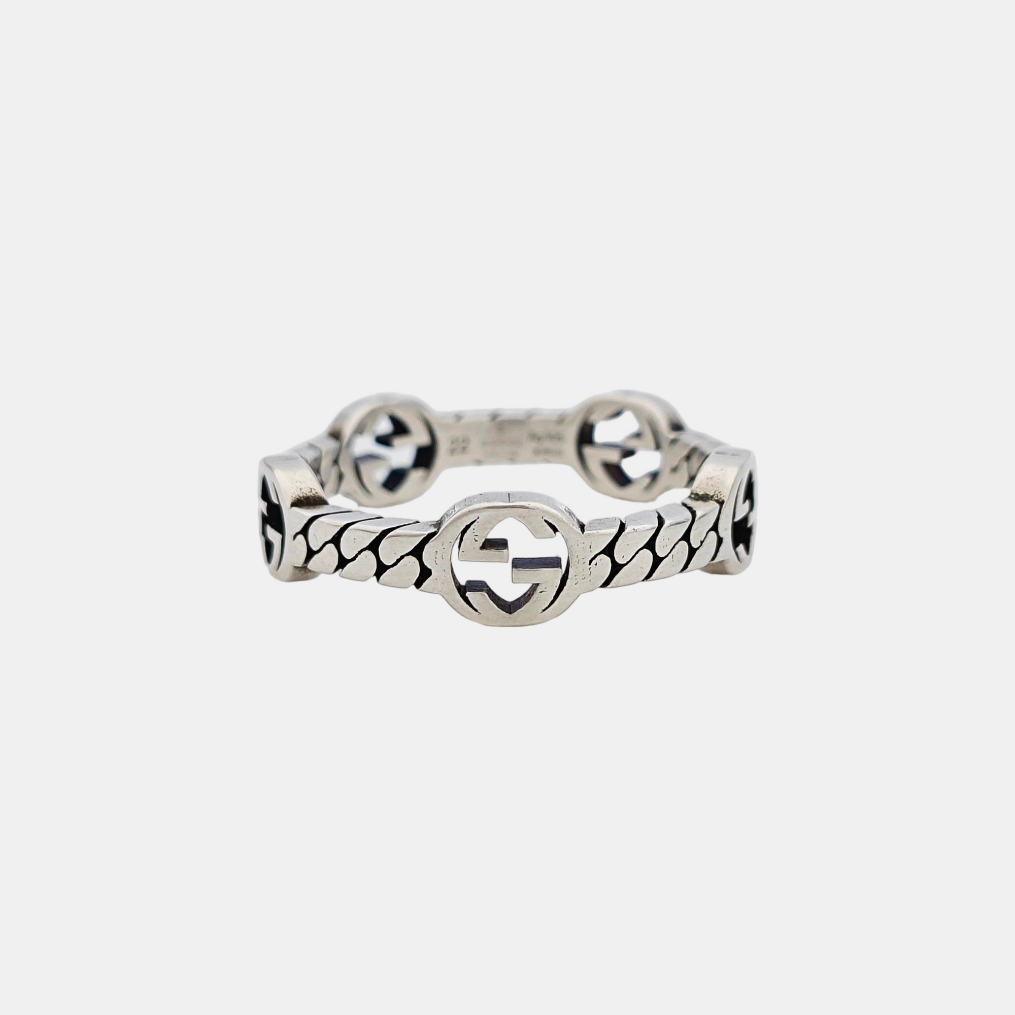 Interlocking G 925 Sterling Silver Ring HK 22
