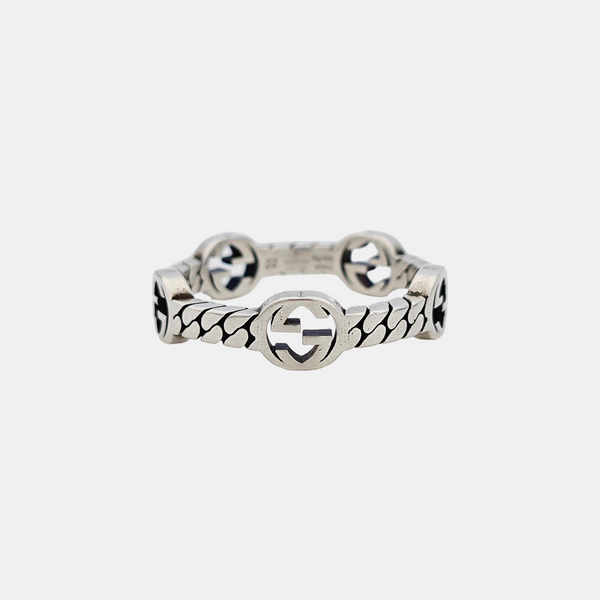 Interlocking G 925 Sterling Silver Ring HK 22