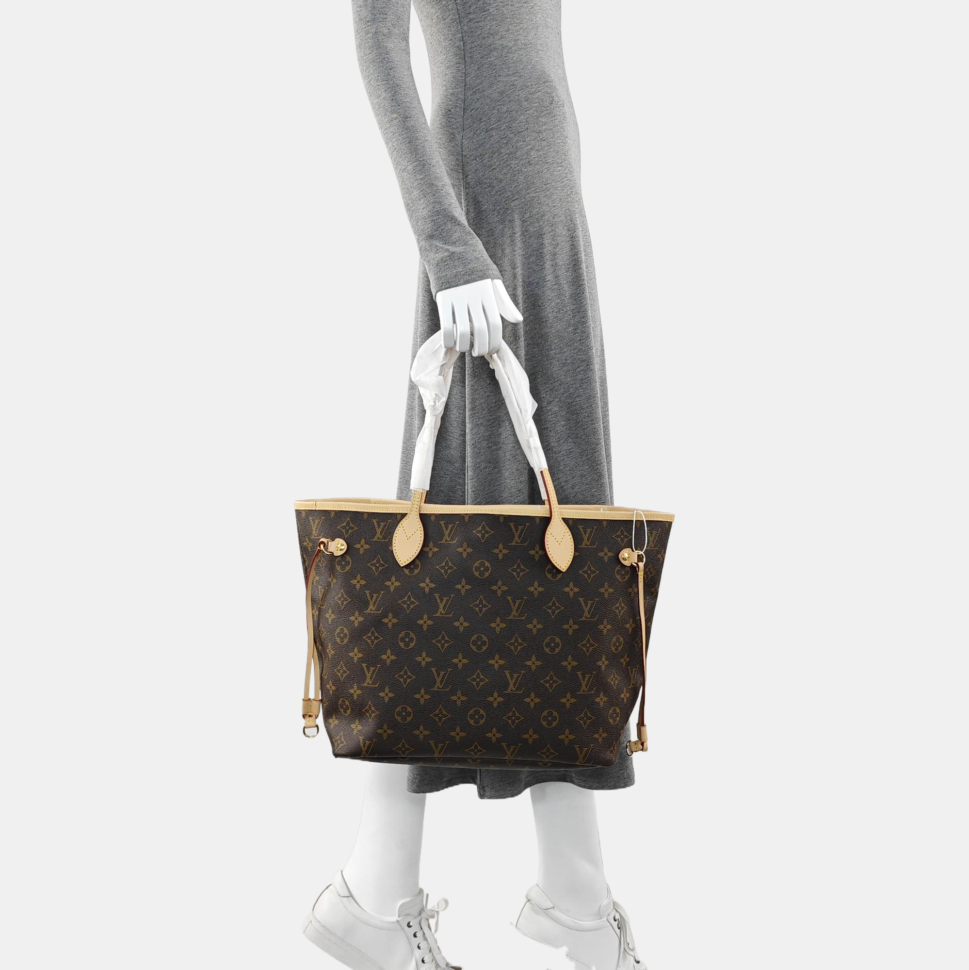 NEVERFULL MM Monogram Coated Canvas Brown