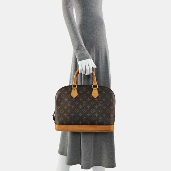ALMA PM Monogram Coated Canvas Brown