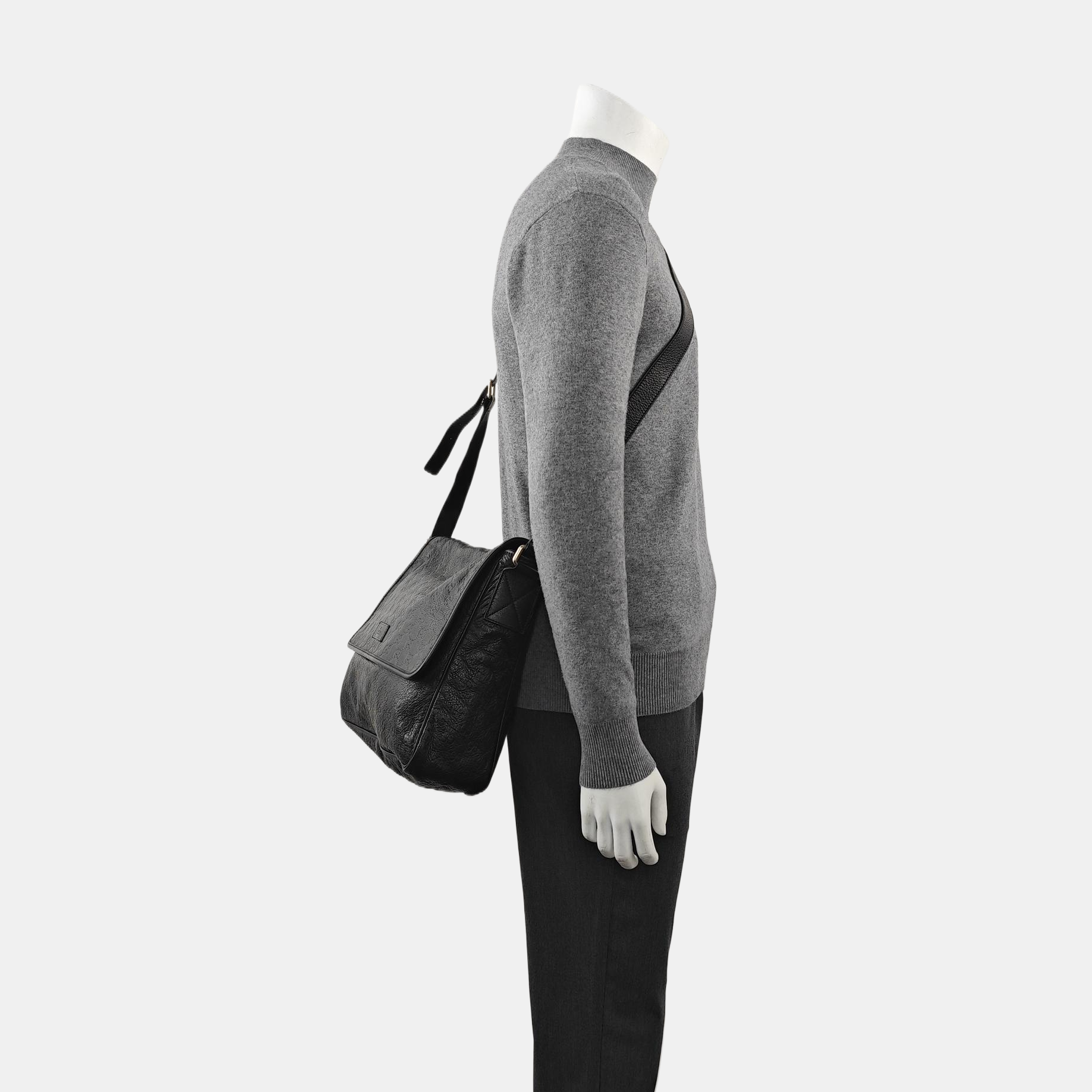 Ligne Shima Monogram Calfskin Black