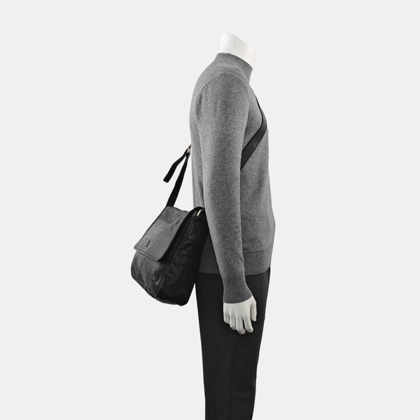 Ligne Shima Monogram Calfskin Black