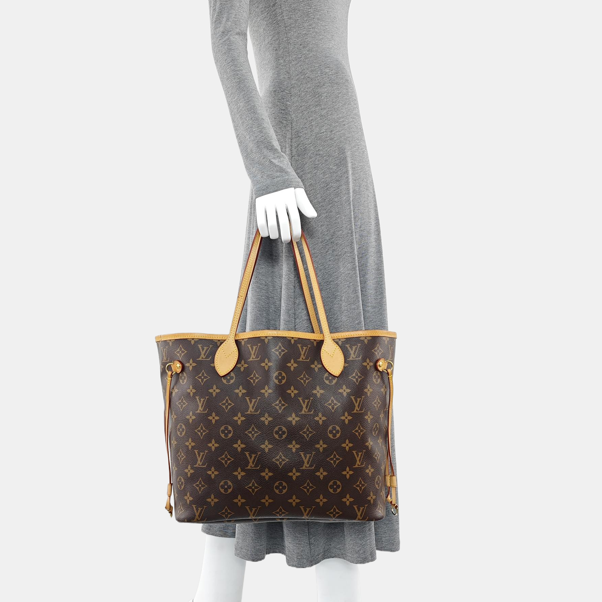 NEVERFULL MM Monogram Coated Canvas Brown