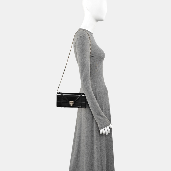 Diorama Small Cannage Patent Leather Black