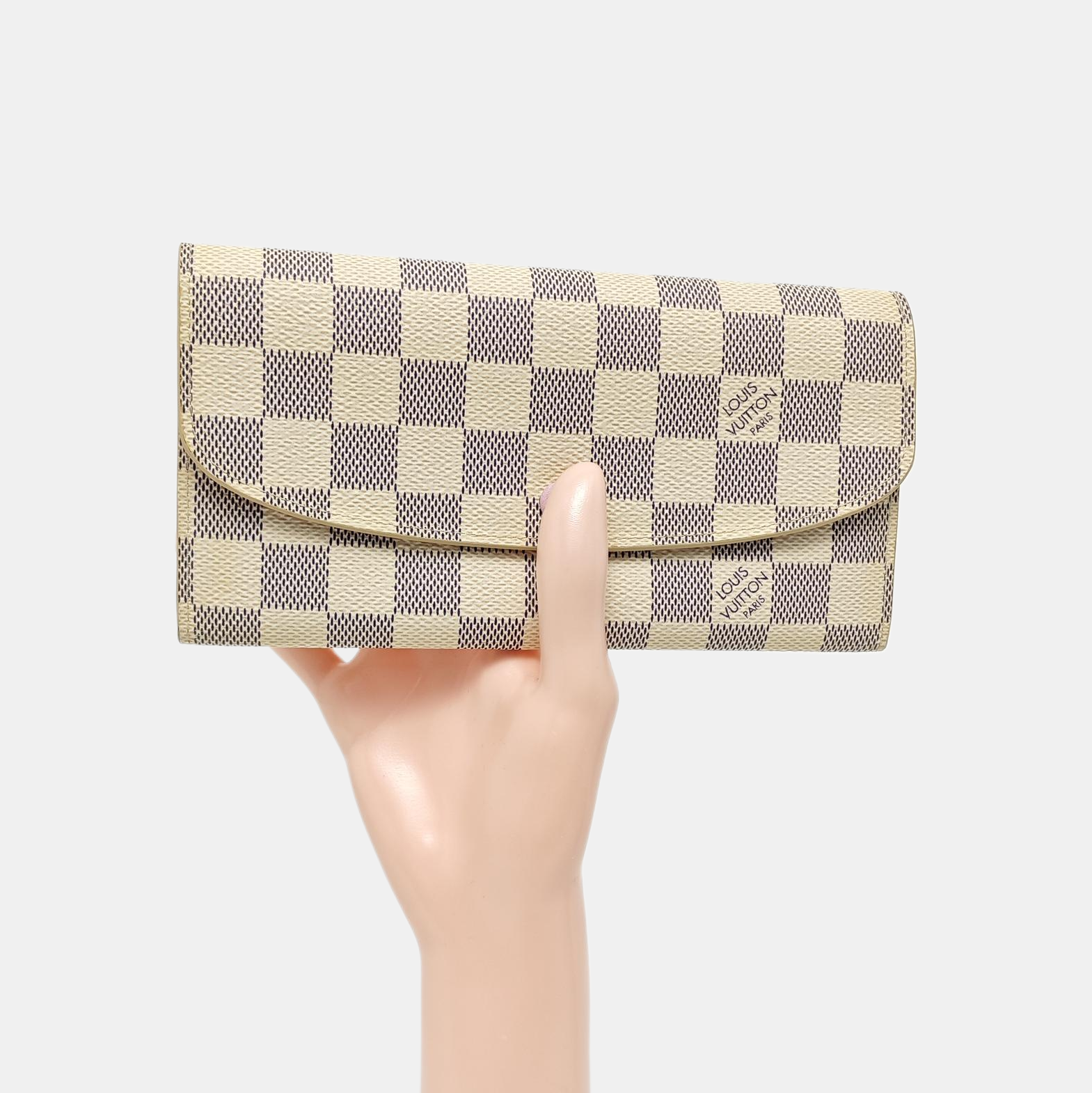 EMILIE Damier Azur Coated Canvas White Wallet