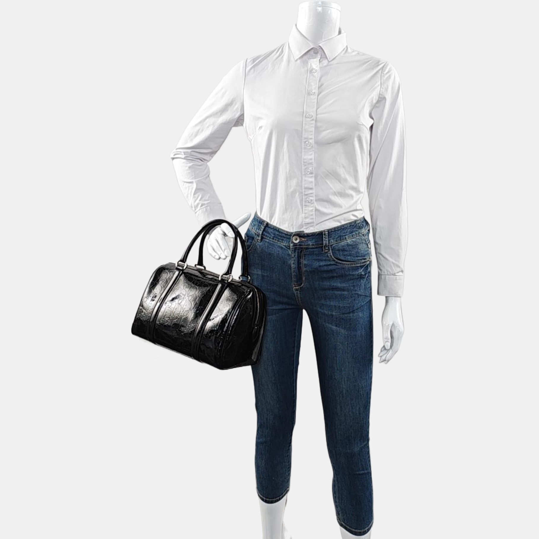 Boston Oblique Patent Leather Black
