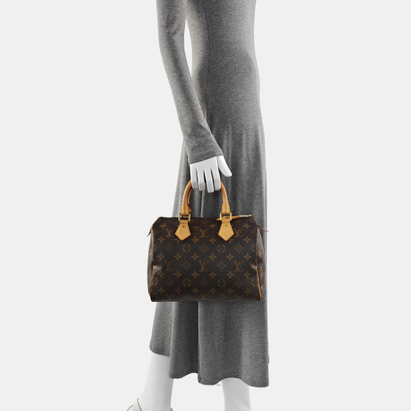 SPEEDY 25 Monogram Coated Canvas Brown