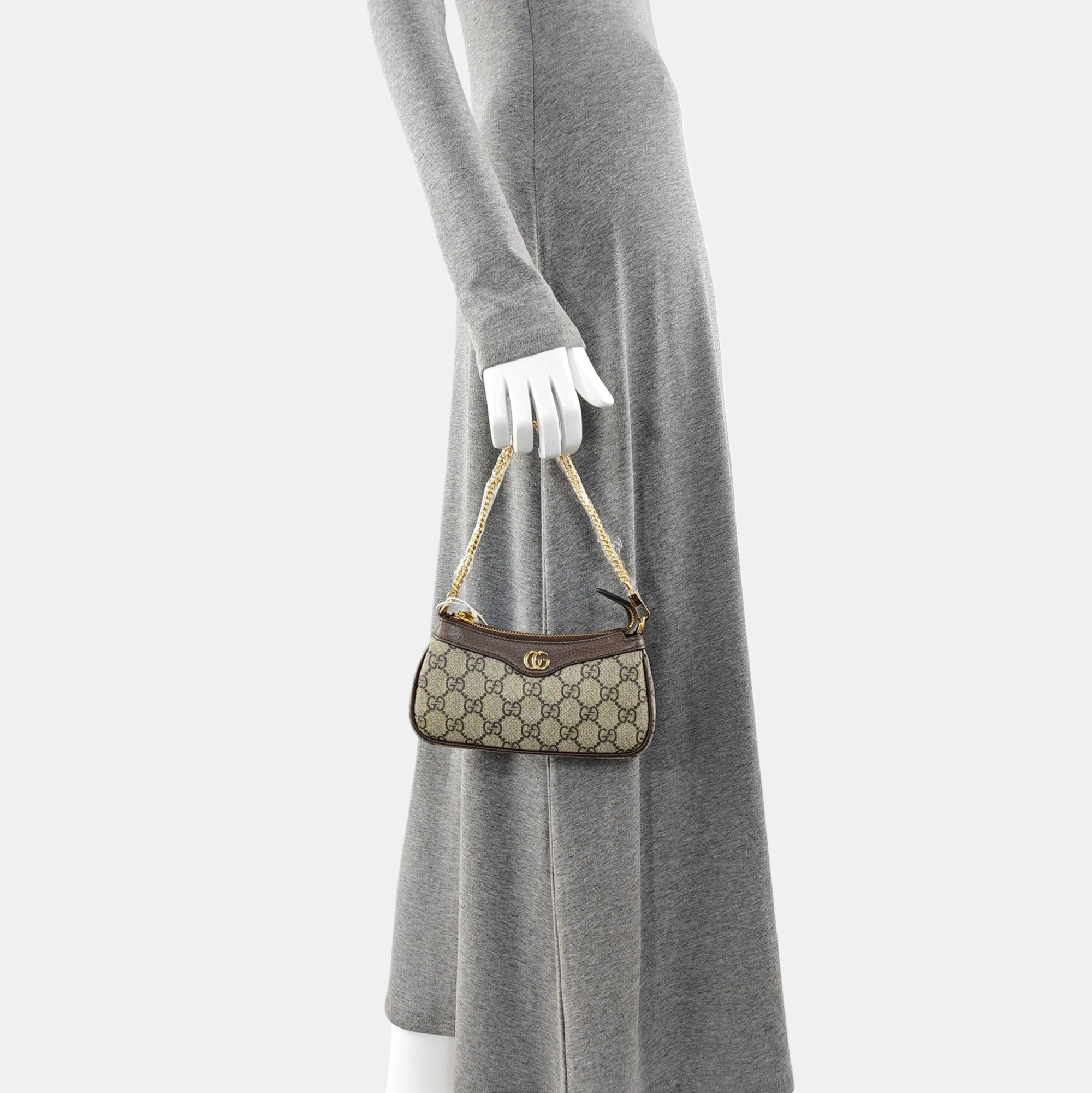 Ophidia Mini Monogram Coated Canvas Beige