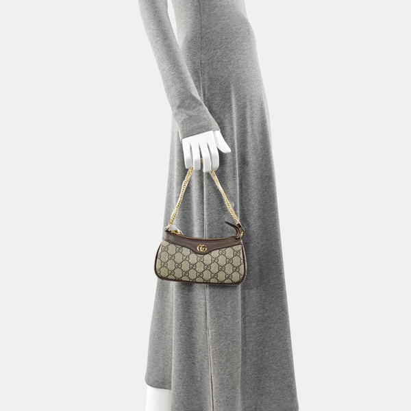 Ophidia Mini Monogram Coated Canvas Beige