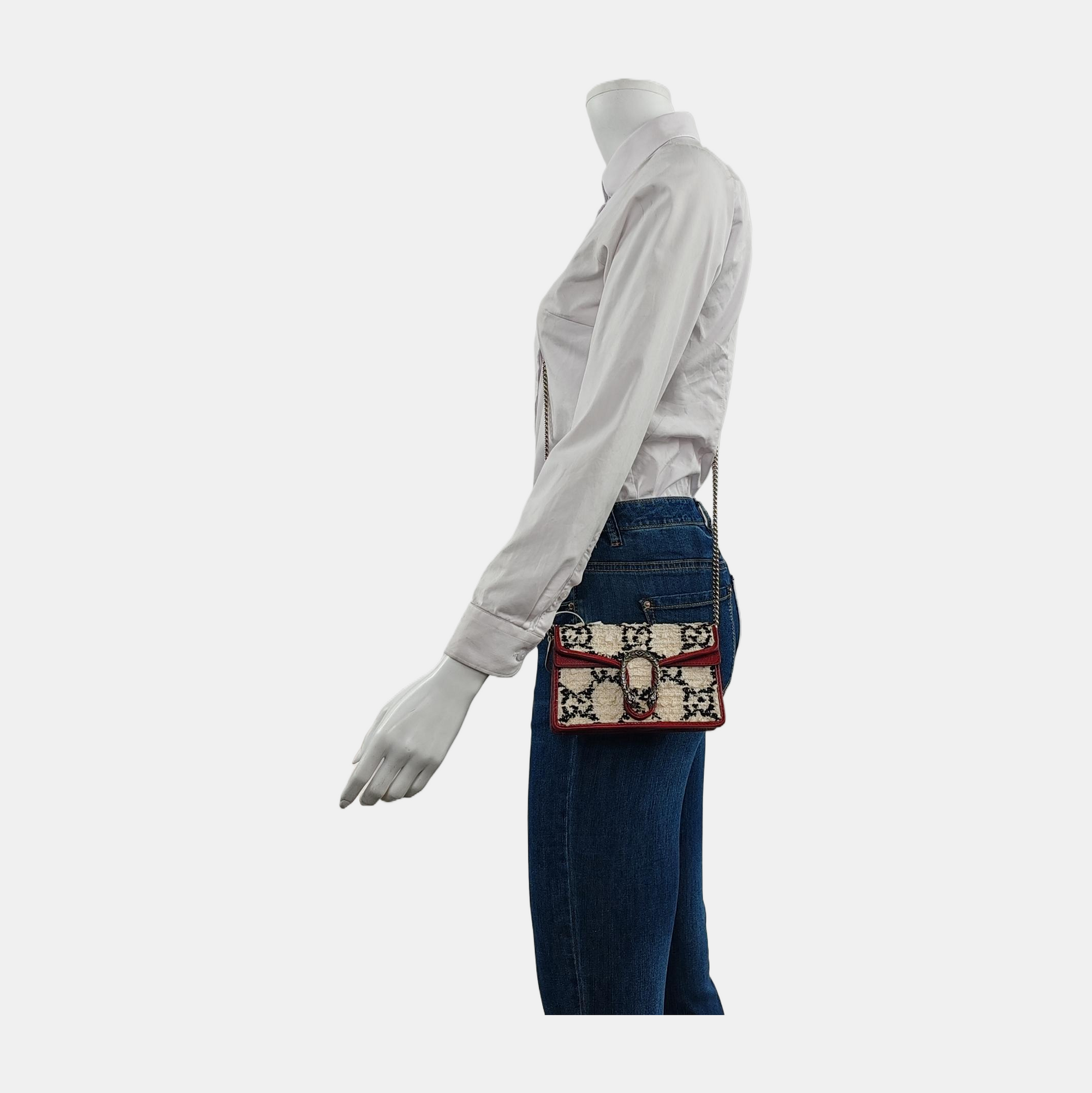 Dionysus Super Mini Monogram Wool White