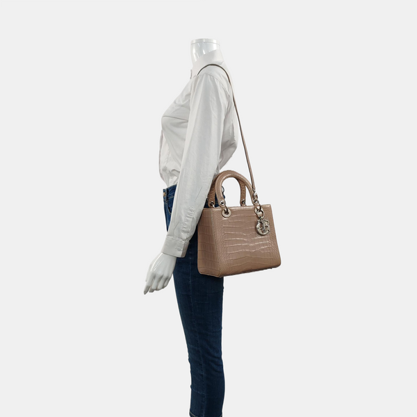 Lady Dior Medium Crocodile Beige