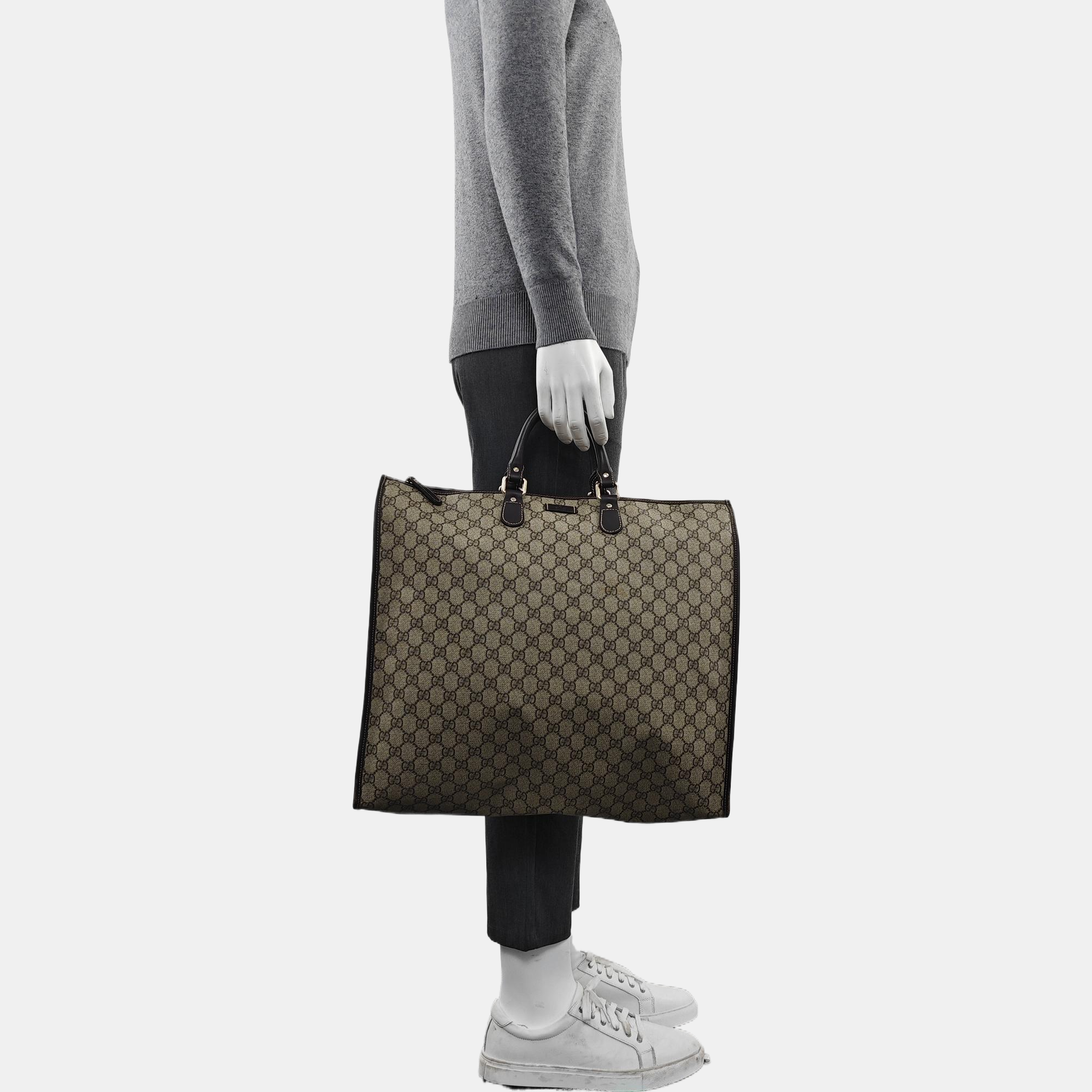 Monogram Coated Canvas Tote Bag Black
