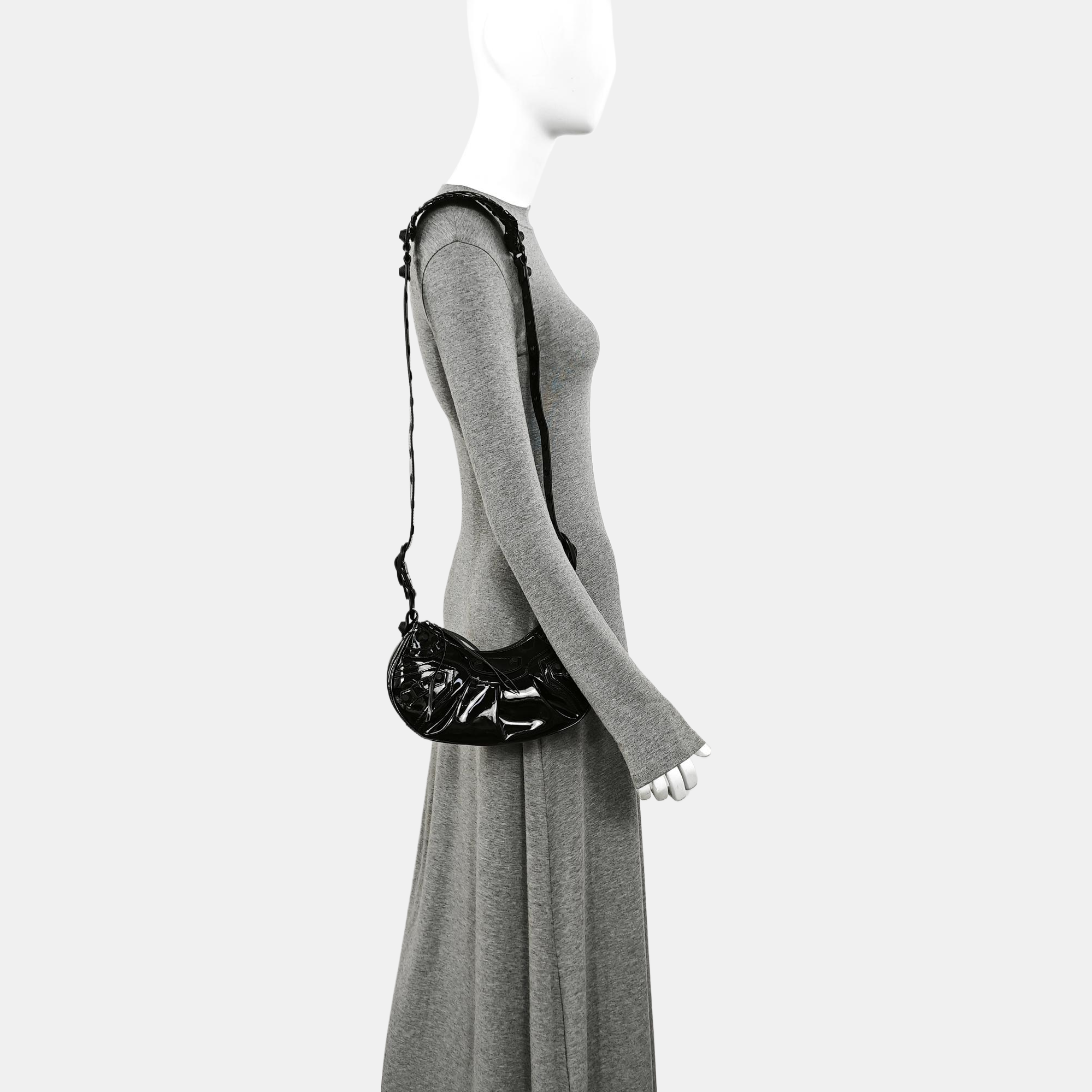 Le Cagole Mini Patent Leather Black