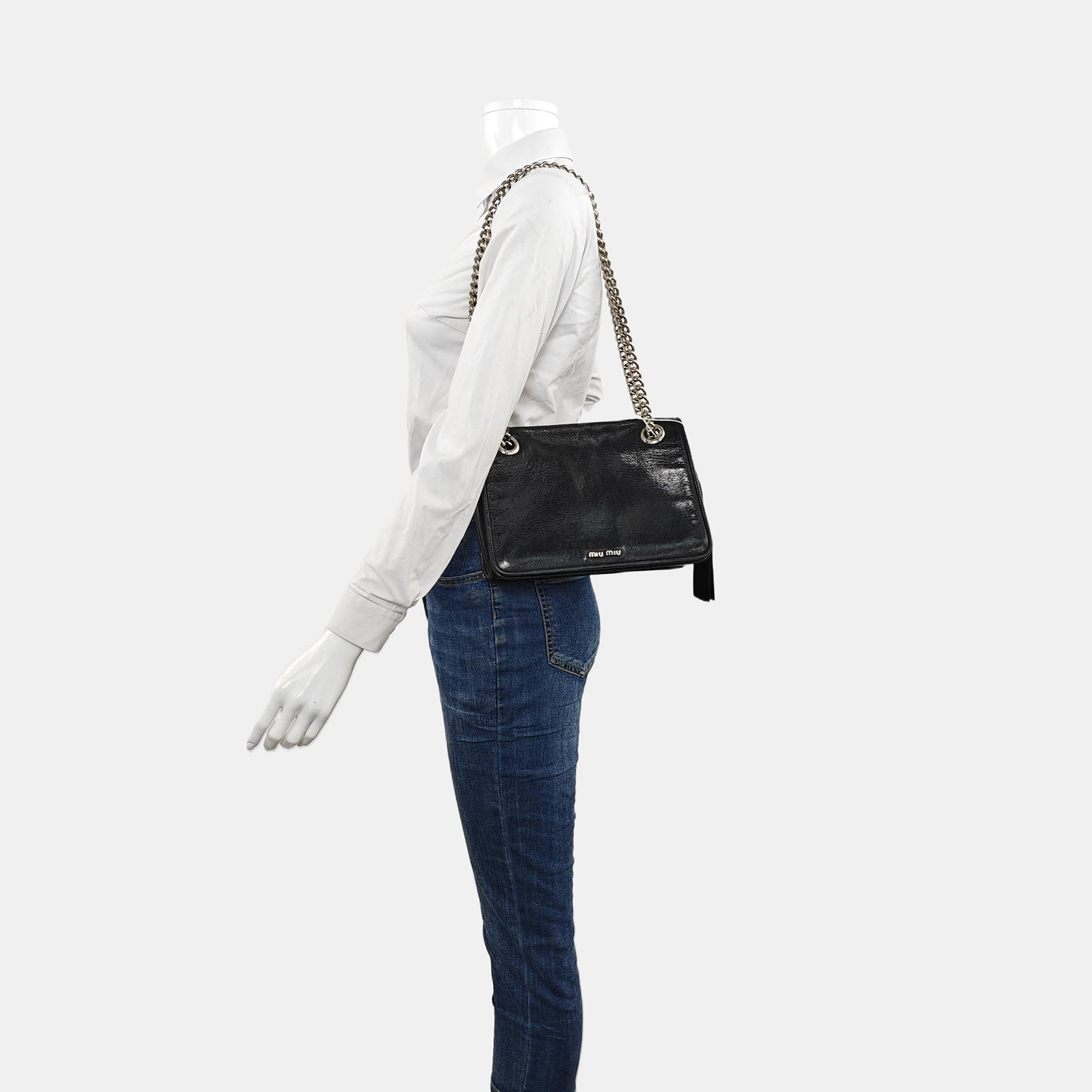 Calfskin Shoulder Bag Black