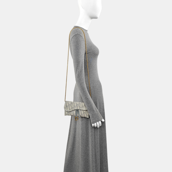 Saddle Mini Oblique Canvas Gray