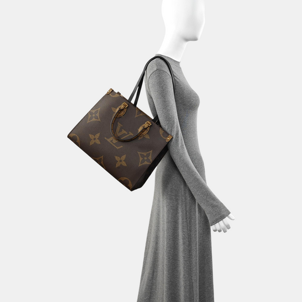 Authenticated pre-owned  ONTHEGO MM Monogram Coated Canvas Brown - Tote Bag at Looply