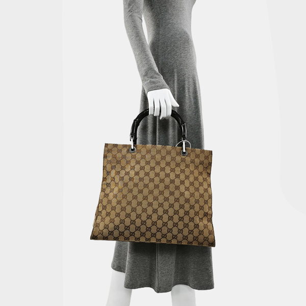 Monogram Canvas Tote Bag Brown