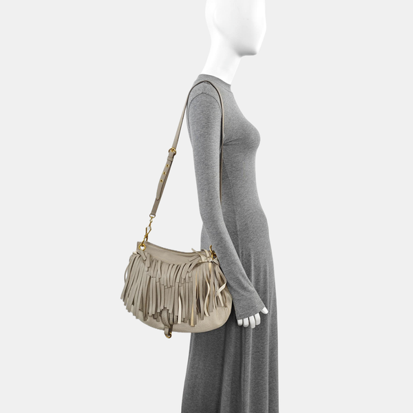 Calfskin Shoulder Bag Gray