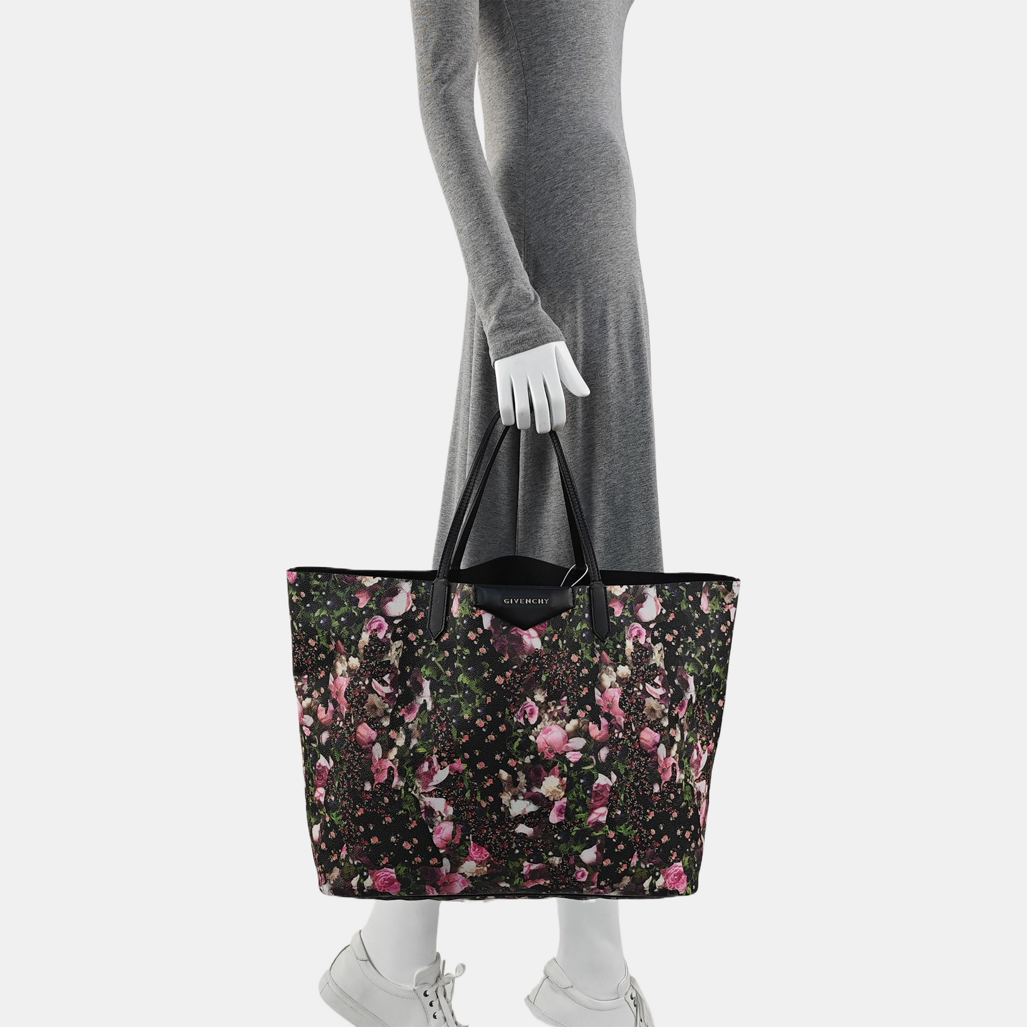 Coated Canvas Tote Bag Black