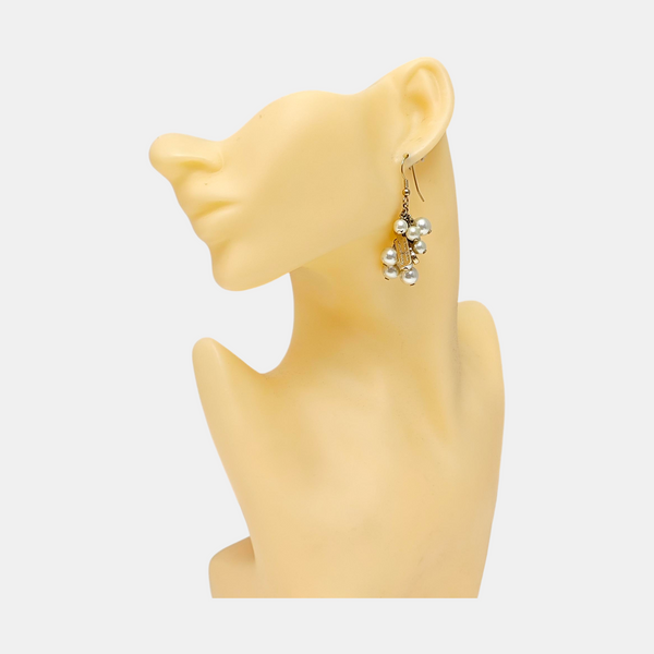 Faux Pearl Gold Earrings
