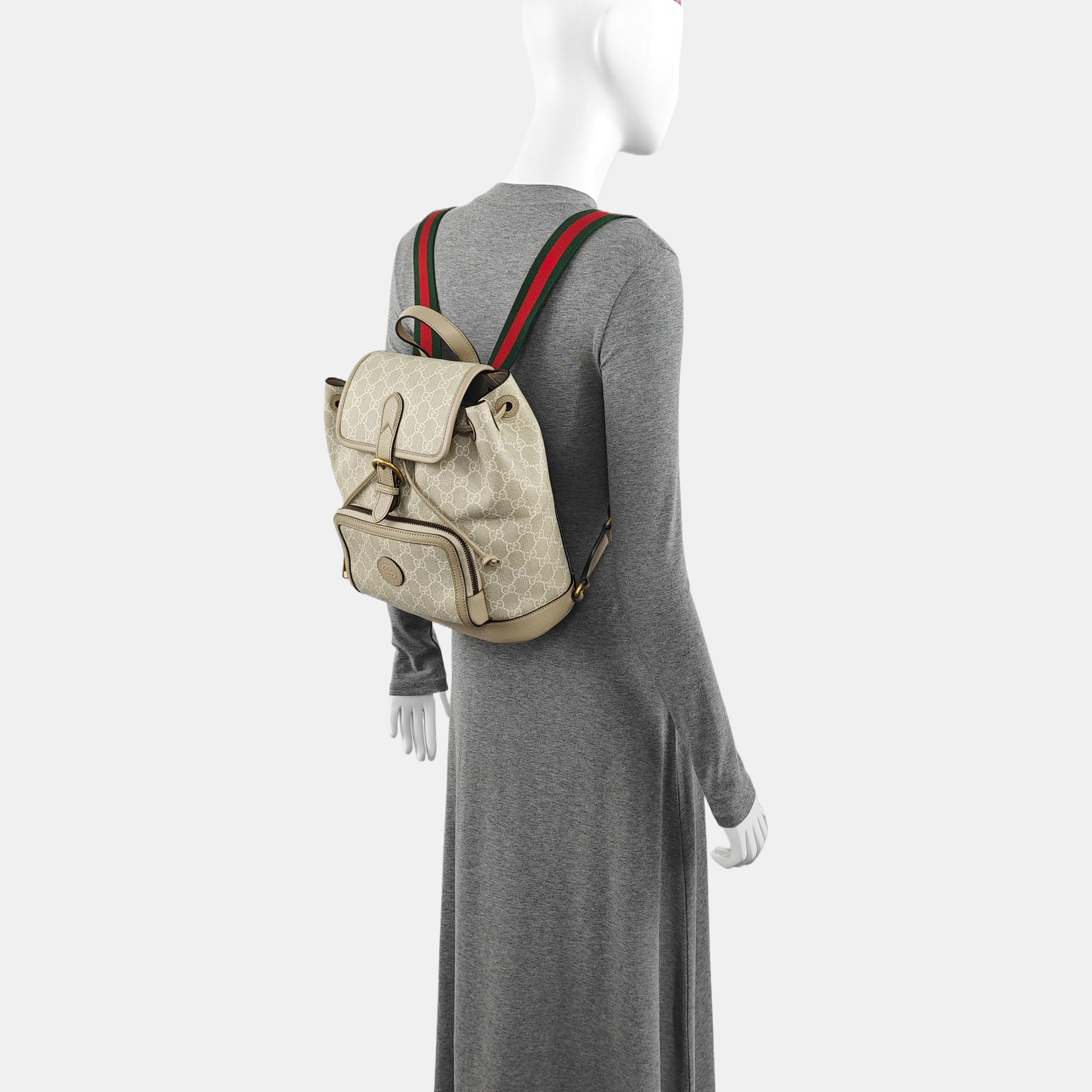 Monogram Coated Canvas Backpack Beige