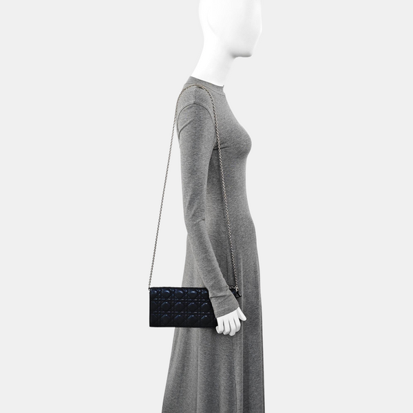 Authenticated pre-owned  Lady Dior Quilted Special Material Blue - Shoulder Bag at Looply